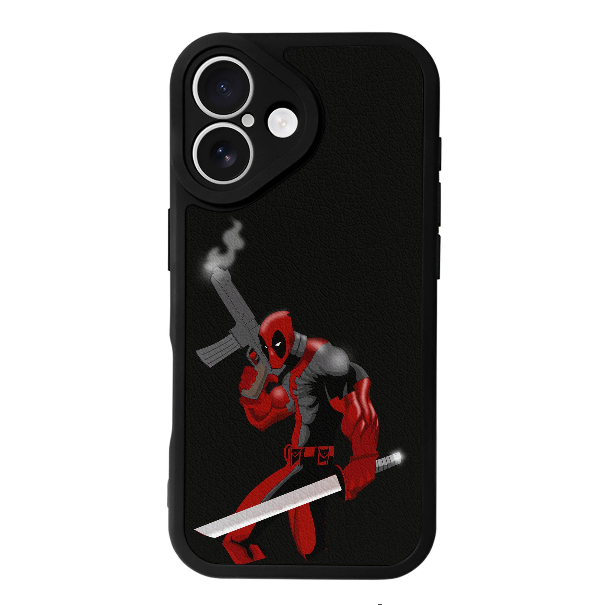 （画像用） Deadpool デッドプール 【iPhone 16シリーズ対応】シリコンスマホケース（レザー調） 材質：シリコン